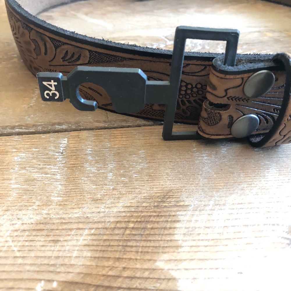 Leather stamped belt